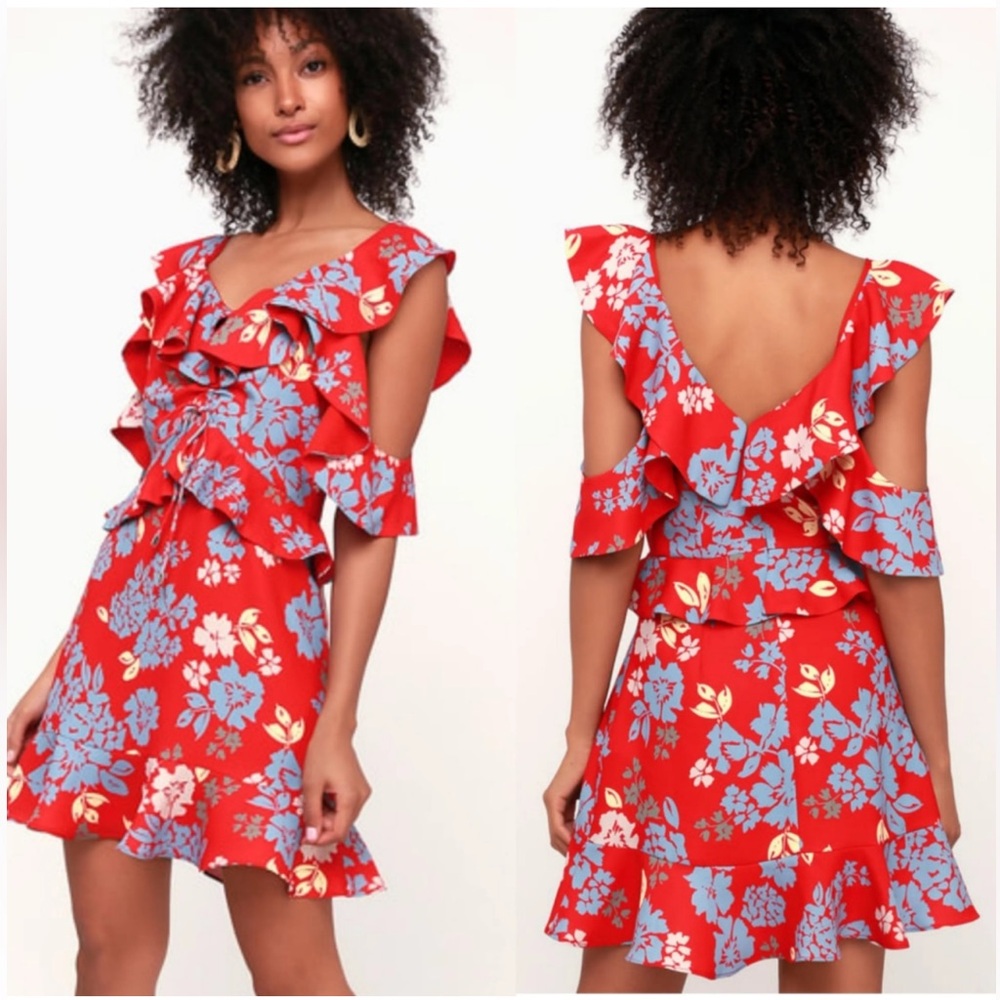C/MEO COLLECTIVE COLD SHOULDER ABOVE KNEE DRESS